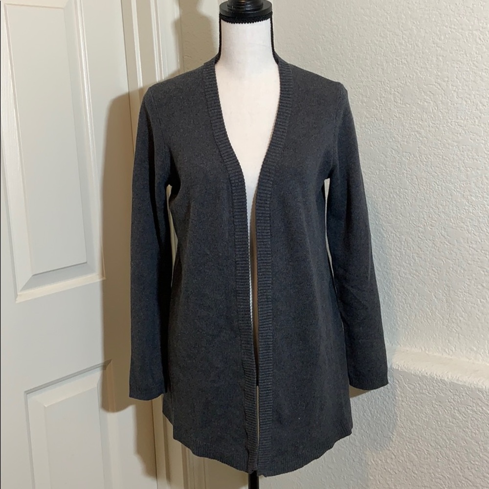 Gray cardigan open sweater